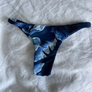 Mikoh very small bikini bottoms, blue tropical print